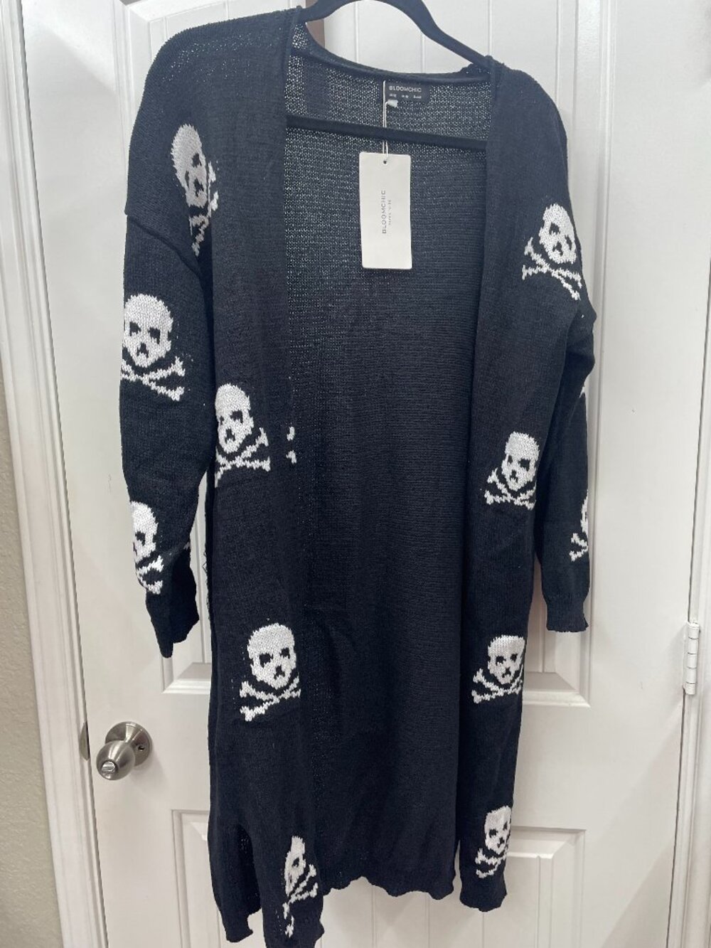 BloomChic Skull Black Cardigan New but with Flaw - Size 12